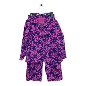 Vintage Victoria's Secret Stars Hot Pink & Blue 2 Piece Pajama Set Size Medium